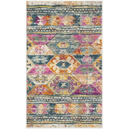 Safavieh 4 x 6 ft. Small Rectangle Madison Power Loomed Rug, Blue and Fuchsia MAD118C-4